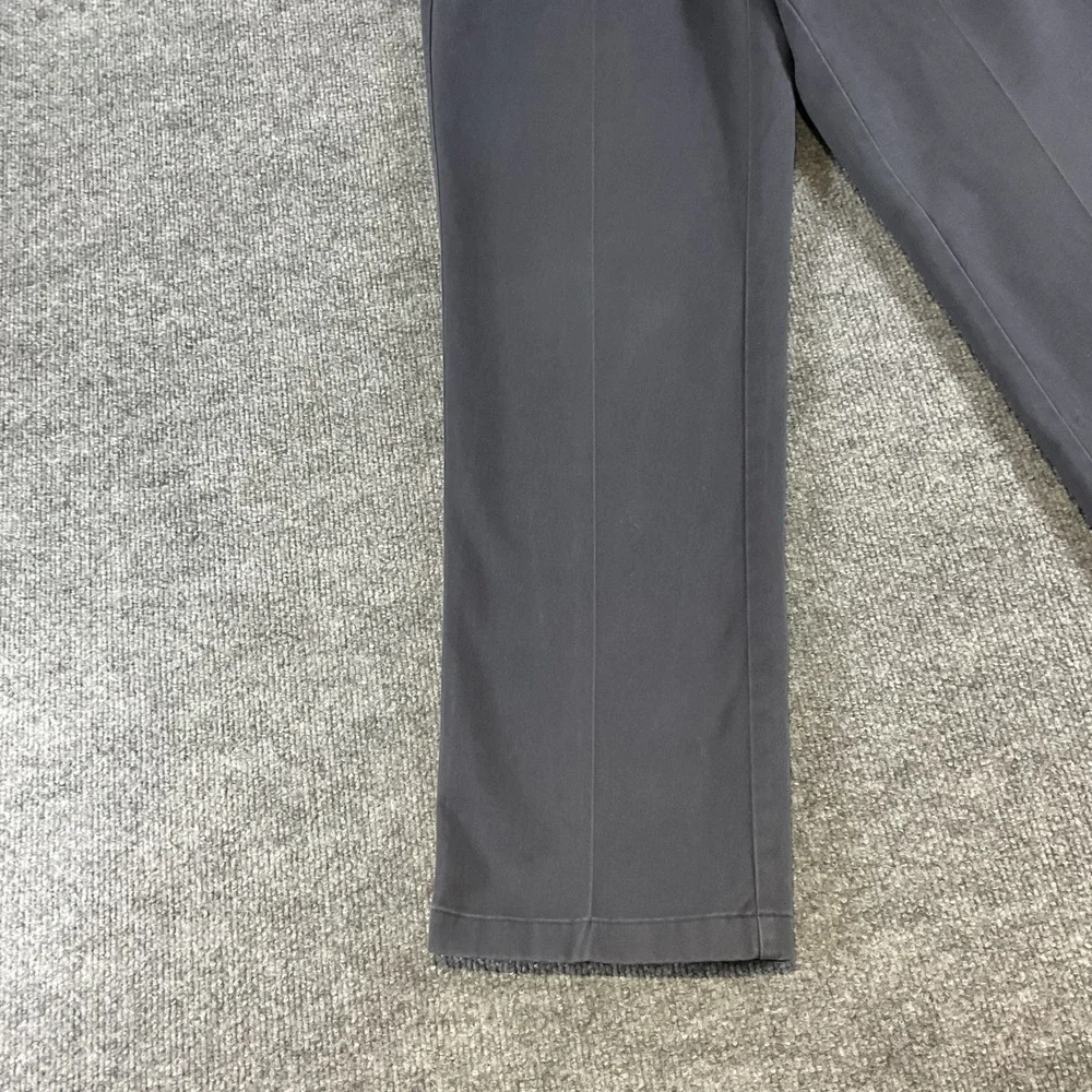 Orvis Trim Fit Chino Pants Mens 32x30 Gray Cotton Flat Front Casual Khaki